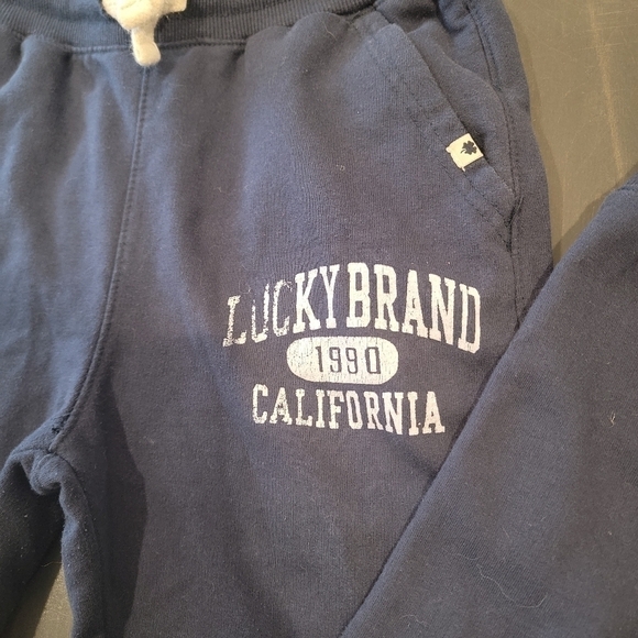 Lucky Brand Youth Boy's Graphic Print Jogger Sweatpants Navy Size Medium - Picture 3 of 10